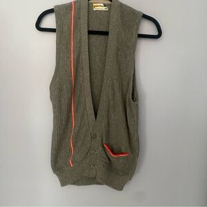Vintage 1960s–70s Puritan Orlon Vest Red Stripe Accents 3-Button
